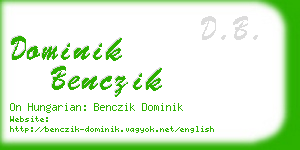 dominik benczik business card